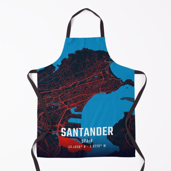 Item preview, Santander Red & Blue Minimalist Map designed and sold by HomeLivingCo.