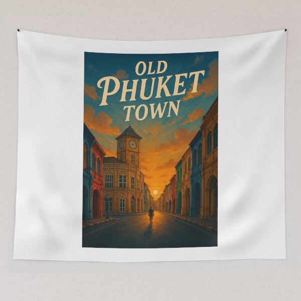 Item preview, Old Phuket Town Sunset Street View, Thailand designed and sold by Aryabek.