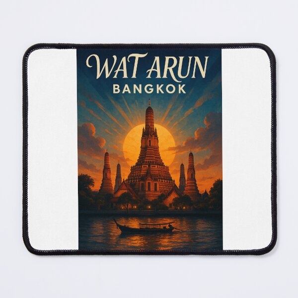 Item preview, Wat Arun Sunset Silhouette, Bangkok Thailand designed and sold by Aryabek.