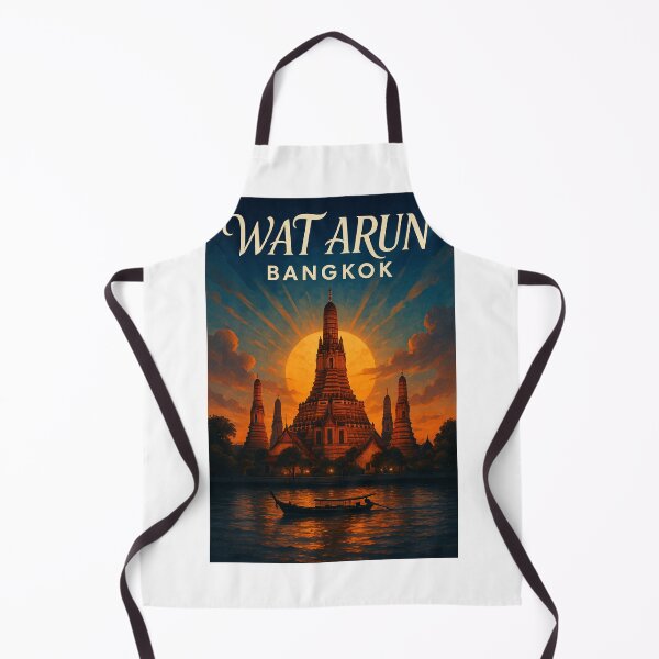 Item preview, Wat Arun Sunset Silhouette, Bangkok Thailand designed and sold by Aryabek.