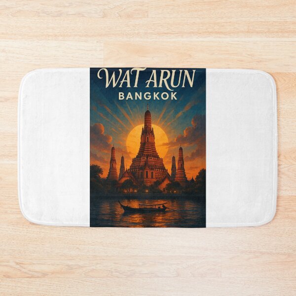 Item preview, Wat Arun Sunset Silhouette, Bangkok Thailand designed and sold by Aryabek.