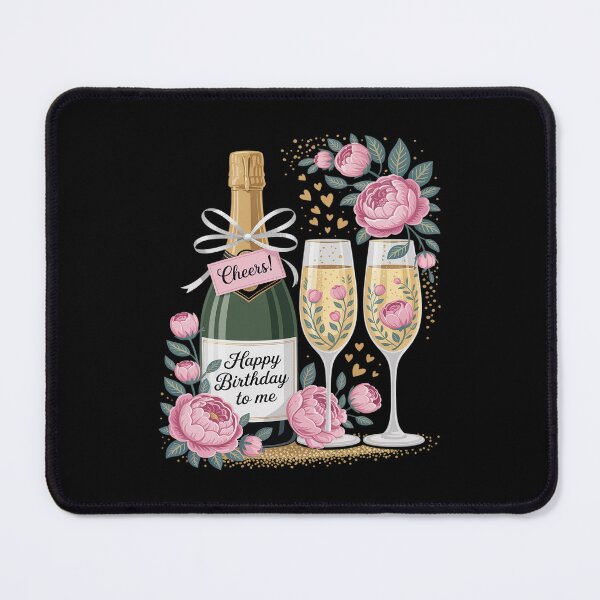 Item preview, Happy Birthday Champagne Flutes With Floral Flowers designed and sold by Idarmotar.