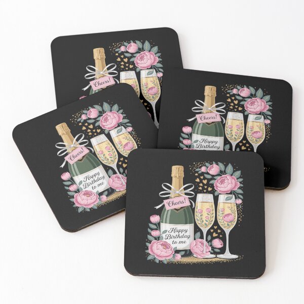 Item preview, Happy Birthday Champagne Flutes With Floral Flowers designed and sold by Idarmotar.