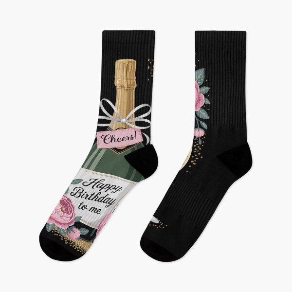 Item preview, Happy Birthday Champagne Flutes With Floral Flowers designed and sold by Idarmotar.