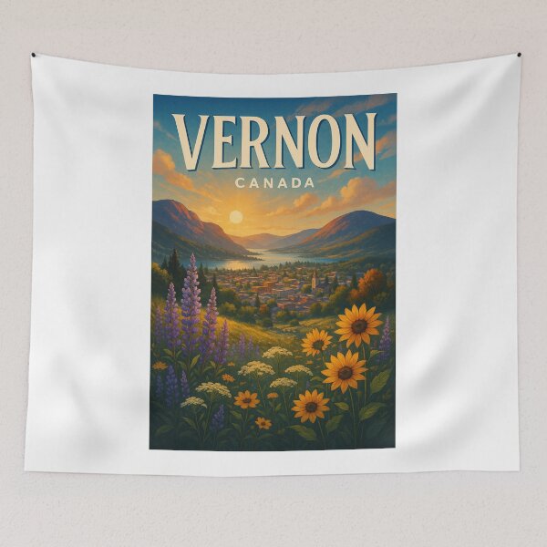 Item preview, Vernon City and Wildflowers, Okanagan Valley BC designed and sold by Aryabek.