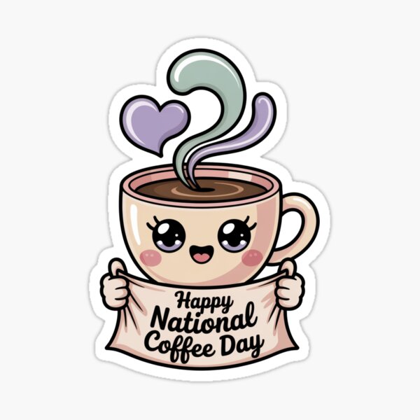 Item preview, Cute Kawaii Coffee Cup | Happy National Coffee Day Mug Lover Gift designed and sold by Inky Atlas.