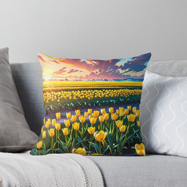 Item preview, Golden Tulip Fields at Sunset designed and sold by HikariMoments.