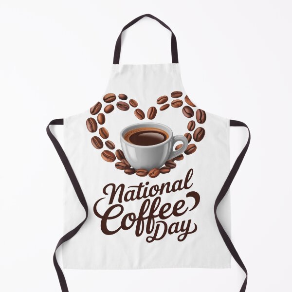 Aperçu de l'œuvre National Coffee Day | Realistic Coffee Cup and Heart Coffee Beans créée et vendue par Inky Atlas.