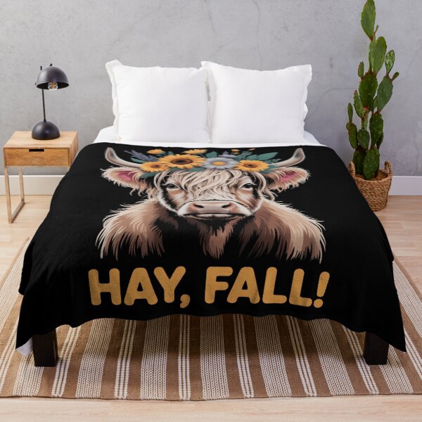 Item preview, Cute Floral Highland Cow Hay Fall designed and sold by PunkNation-Arts.