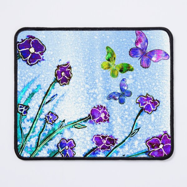 Item preview, The Joy of flowers and Butterflies on Blue designed and sold by Linda Callaghan.