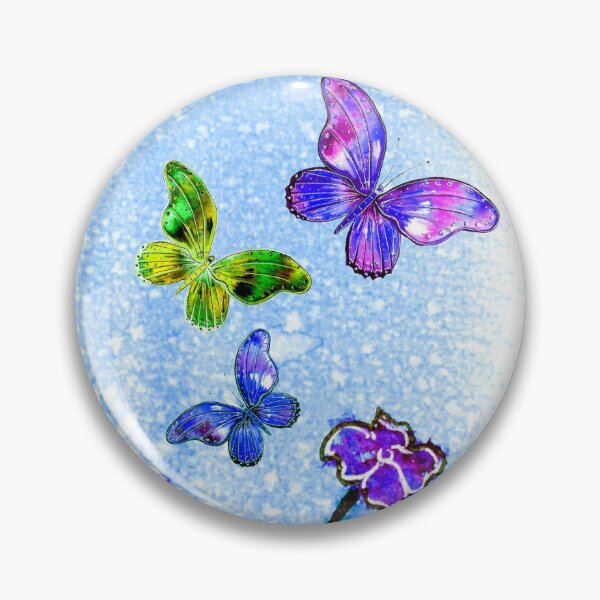 Item preview, The Joy of flowers and Butterflies on Blue designed and sold by Linda Callaghan.