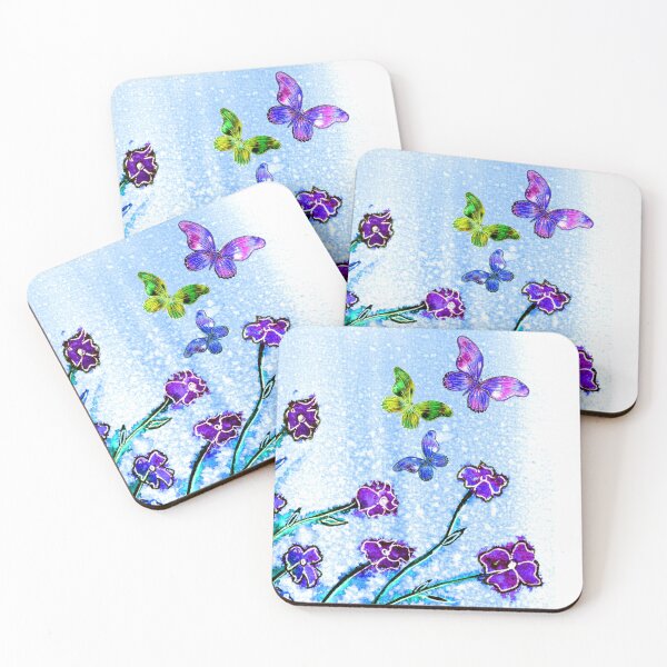 Item preview, The Joy of flowers and Butterflies on Blue designed and sold by Linda Callaghan.