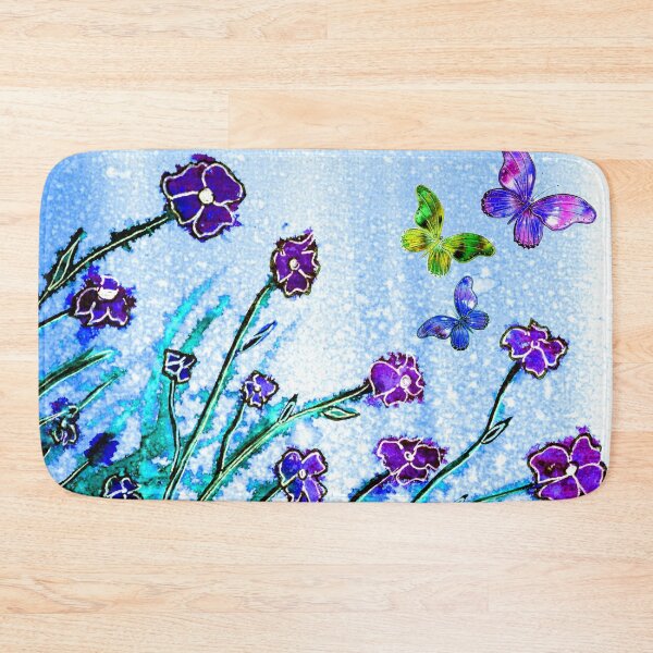 Item preview, The Joy of flowers and Butterflies on Blue designed and sold by Linda Callaghan.