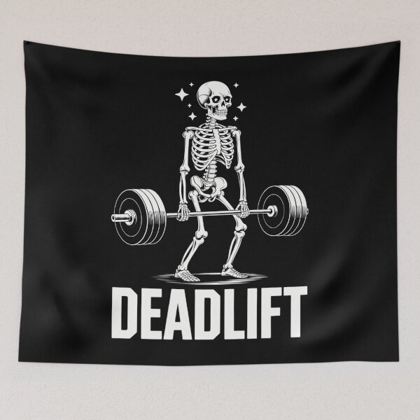 Item preview, DEADLIFT Halloween Skeleton Weight Lifting Workout designed and sold by PunkNation-Arts.