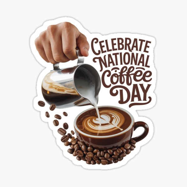 Item preview, Celebrate National Coffee Day | Barista Pouring Latte Art with Coffee Beans designed and sold by Inky Atlas.