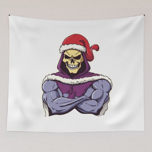 Item preview, Skeletor Santa – Funny Retro Christmas Cartoon designed and sold by SleekLineSketches.