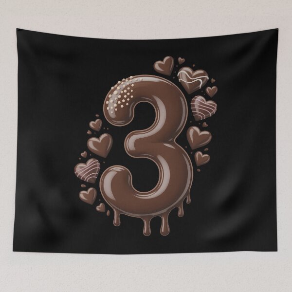 Item preview, 3rd Birthday Girl 3 Years Old, Chocolate and Number 3 designed and sold by PunkNation-Arts.