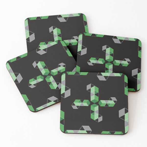 Item preview, Abstract Geometric Structures in Green Cubes designed and sold by Martapp.