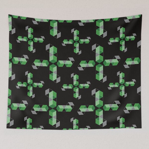 Item preview, Abstract Geometric Structures in Green Cubes designed and sold by Martapp.