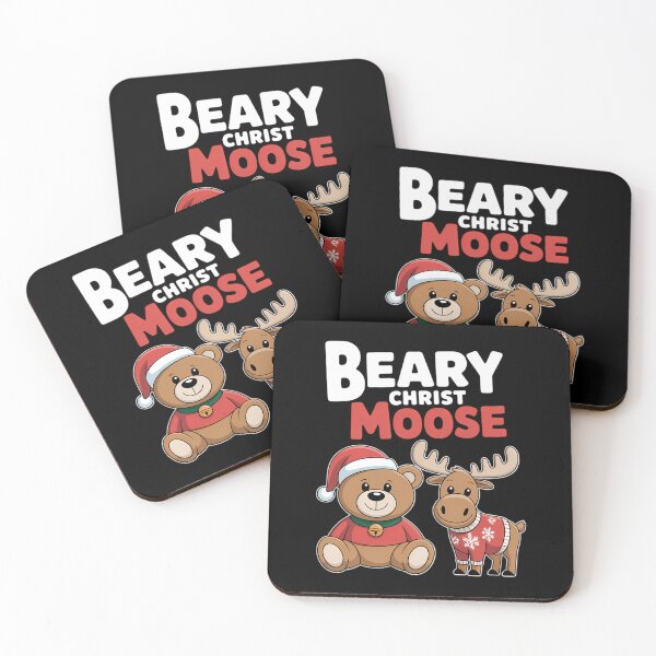 Item preview, Beary Christmas - Funny Merry Christmas Pun Bear Moose designed and sold by ValerieRodrigue.