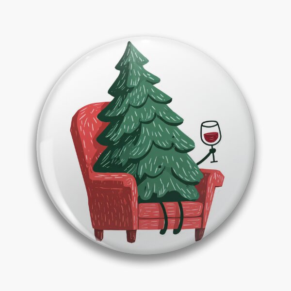 Item preview, Christmas Tree Wine Time – Cute Cozy Holiday Design designed and sold by SleekLineSketches.