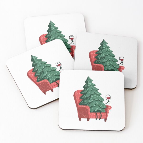 Item preview, Christmas Tree Wine Time – Cute Cozy Holiday Design designed and sold by SleekLineSketches.