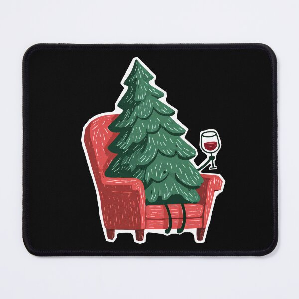 Item preview, Christmas Tree Wine Time – Cute Cozy Holiday Design designed and sold by SleekLineSketches.