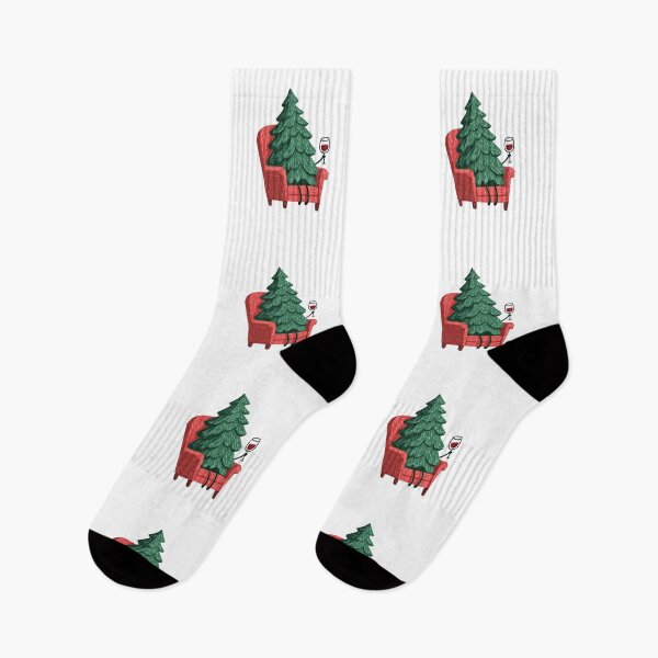 Item preview, Christmas Tree Wine Time – Cute Cozy Holiday Design designed and sold by SleekLineSketches.
