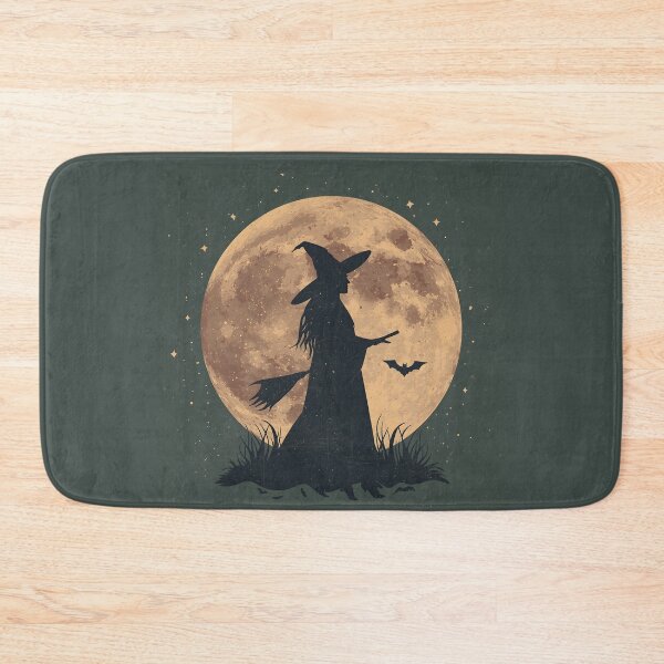 Item preview, Witch Under the Full Moon – Celestial Vintage Halloween Aesthetic designed and sold by Lu7u.