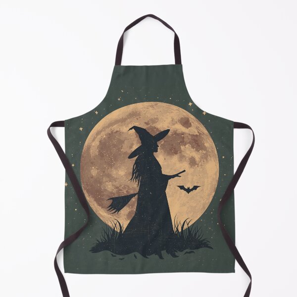 Item preview, Witch Under the Full Moon – Celestial Vintage Halloween Aesthetic designed and sold by Lu7u.