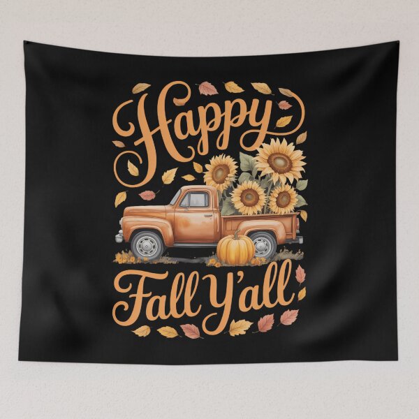 Item preview, Cute Old Truck and Pumpkins Happy Fall Y'all Thanksgiving designed and sold by PunkNation-Arts.