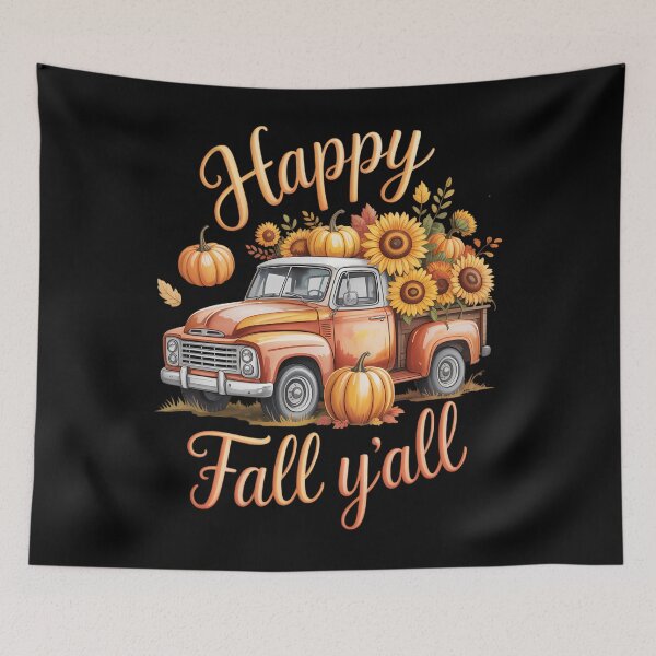 Item preview, Cute Old Truck and Pumpkins Happy Fall Y'all Thanksgiving designed and sold by PunkNation-Arts.