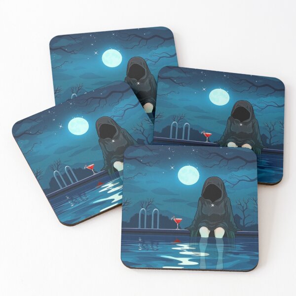 Item preview, Grim Reaper Chillin at the Pool designed and sold by SideQuest - Scribbled Chaos!.