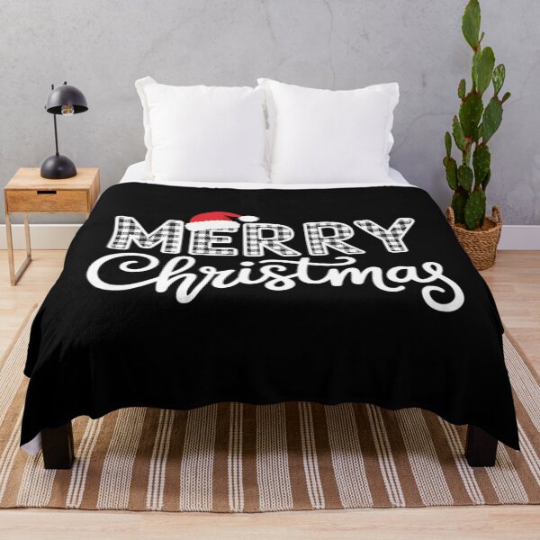 Item preview, Merry Christmas Buffalo Black and White Plaid designed and sold by ValerieRodrigue.