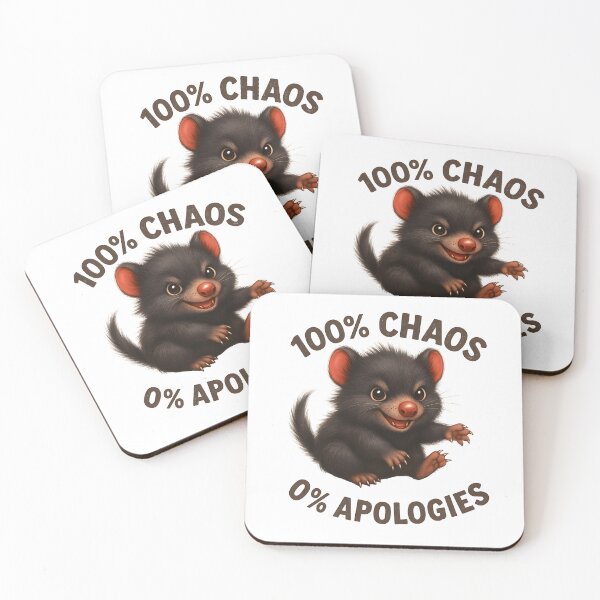 Item preview, 100% Chaos 0% Apologies Tasmanian Devil | Mischief Maker | Gumleaf Gang | Waratah and Wood designed and sold by Waratah and Wood.