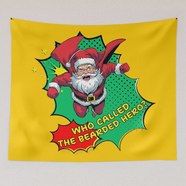 Item preview, Bearded Christmas Hero – Comic Style Santa Claus Superhero designed and sold by Ivy-Triggs.