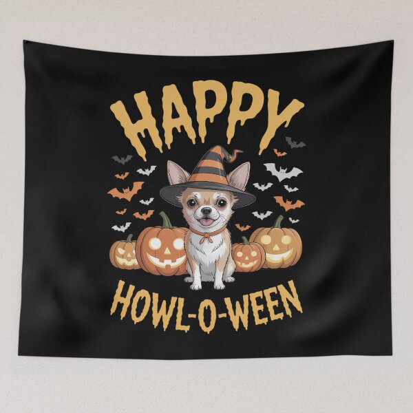 Artikelvorschau, Chihuahua Halloween Niedlicher Hund Howl -O- Ween entworfen und verkauft von HellD3vil-Art.