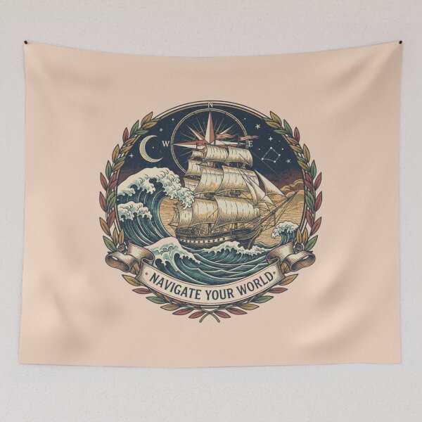 Item preview, Navigate Your World – Vintage Nautical Adventure T-Shirt designed and sold by JLou's Designs.
