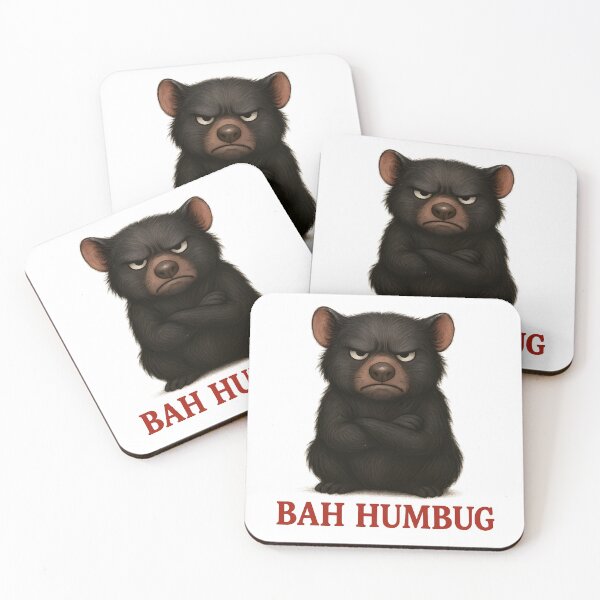 Item preview, Bah Humbug Tasmanian Devil – Grumpy Aussie Christmas Design | Gumleaf Gang | Waratah and Wood designed and sold by Waratah and Wood.