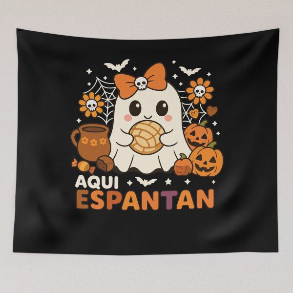 Item preview, Aqui Espantan Cute Ghost Pan de Muerto Mexican Halloween designed and sold by NUMAcreations.