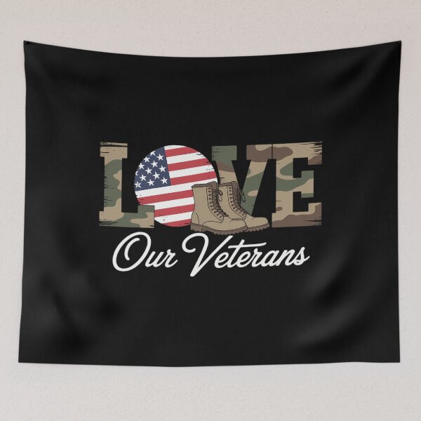 Item preview, Love Our Veterans Day Proud Military American Flag designed and sold by Sunset4Bones.