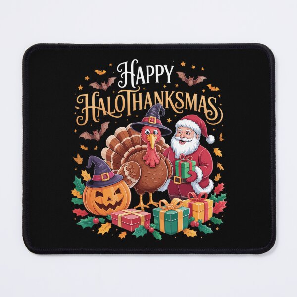 Item preview, happy hallothanksmas for halloween thanksmas holiday season designed and sold by Sunset4Bones.