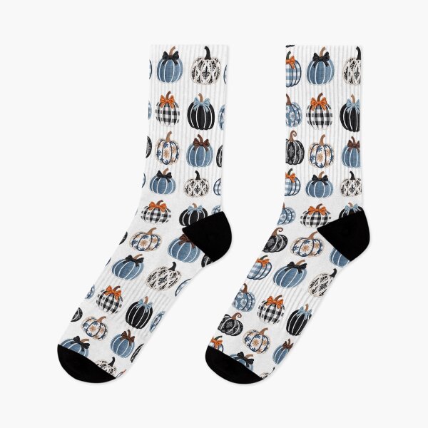 Item preview, Blue and Black Pumpkin T-Shirt – Fall Plaid & Floral Pumpkin Applique Tee with Bows, Autumn Harvest Shirt for Women designed and sold by ZyxDes.