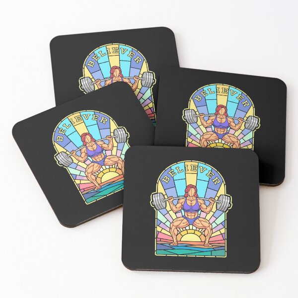 Item preview, Funny Gym Woman Squat Believer Stained Glass Window Fitness designed and sold by GrandeDuc.