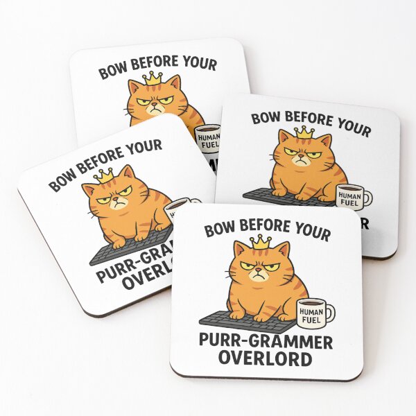 Item preview, CUTE FUNNY CAT BOW BEFORE YOUR PURR-GRAMMER OVERLORD designed and sold by HoneyBlizz.