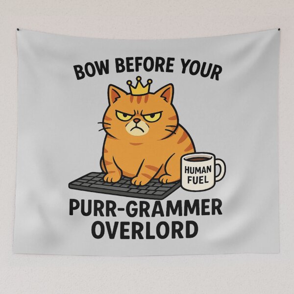 Item preview, CUTE FUNNY CAT BOW BEFORE YOUR PURR-GRAMMER OVERLORD designed and sold by HoneyBlizz.
