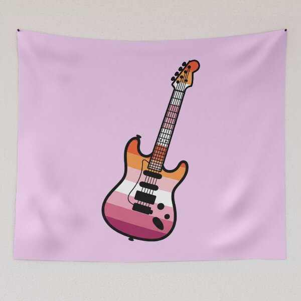 Item preview, Lesbian Flag Electric Guitar designed and sold by Sapphic-Charm.
