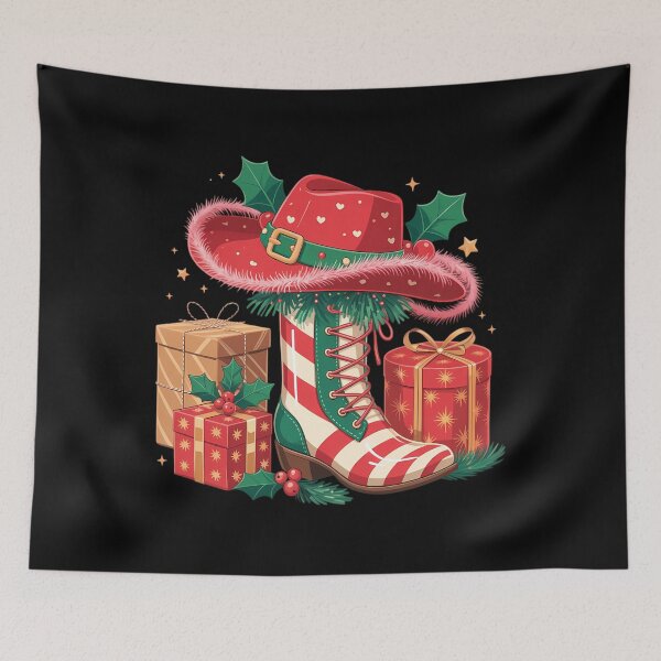 Item preview, Merry Christmas Y'all Western Country Cowboy Boots designed and sold by Sunset4Bones.