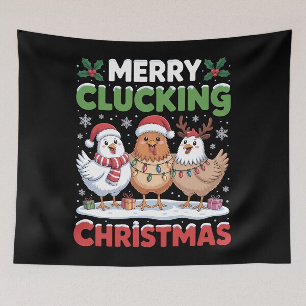 Item preview, Merry Clucking Christmas Funny Chicken Santa Hat Xmas designed and sold by Sunset4Bones.
