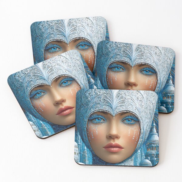 Item preview, Enchanting Elegant Woman in Frosty Blue Wonderland designed and sold by Artessie.